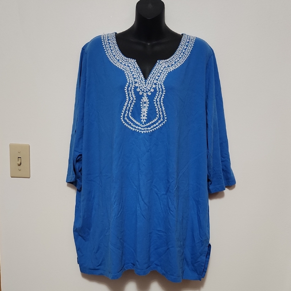 Blue Embroidered Women's Tunic